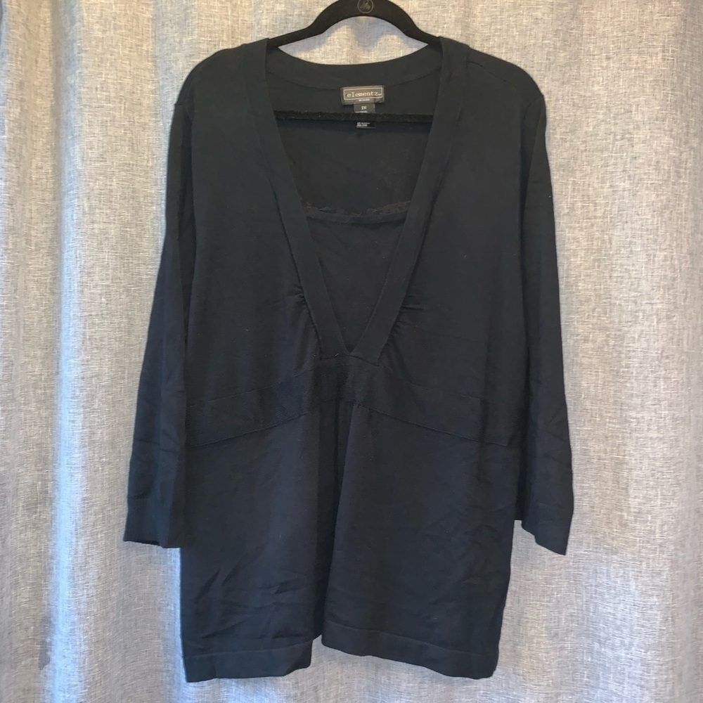 Elementz Vneck top with Tank underneath size 2x